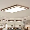 Lámpara de Techo para Sala de Estar Estilo Medieval Madera de Nogal Retro Textura Simple Rectangular Ultradelgada Luz Principal de Vestíbulo Paquete de Iluminación para Toda la Casa
