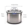 Dispensador de Agua Inteligente para Mascotas de 2.2L Acero Inoxidable Redondo Silencioso Fuente de Agua para Perros y Gatos Dispensador Automático de Agua Fuente para Gatos
