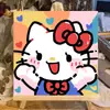 Nuevo Pintura al Óleo Digital DIY Tamaño Pequeño Dibujos Animados Infantiles para Colorear Arte de Pared Curativo Puesto del Mercado Nocturno Venta al por Mayor
