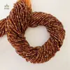 Garneta Laranja 2mm Pedra Natural Facetada Redonda Contas Venda Direta do Fabricante Acessórios para Joias DIY