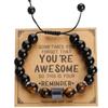 Yan you Amazon novo mais vendido pulseira de olho de tigre 10MM pulseira de ágata magnética preta masculina europeia e americana