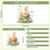 Estacas de Madera Conejo de Pascua Decoración Centro Comercial Flores Pegatinas de Pared Mariposas Autoadhesivas Removibles Atmósfera