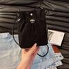 Bolsa para Teléfono Móvil de Estilo Minimalista de Verano 2024 para Mujer, Estilo Coreano, Ligera y Delgada, Bolsa Pequeña de Lona con Cordón, Mini Bandolera de Hombro, Monedero