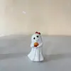 Nuevo producto transfronterizo: Adorno de fantasma lindo de Halloween, artesanía de resina, fantasma sosteniendo dulces, adorno de decoración para el hogar