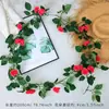 36 Enredaderas de Rosas Artificiales de Alambre de Hierro, Enredaderas de Plástico para Decoración, Flores Falsas para Bodas, Envoltura de Tuberías de Aire Acondicionado y Cubierta de Enredaderas