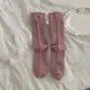 Outono Lolita doce menina retrô! O cinza-rosa é tão feminino~ Meias versáteis de cano médio estilo ins que fazem as pernas parecerem longas