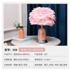 Lámpara de Mesa de Pluma de Cristal Estilo Nórdico Rosa Fondo Celebridad Cibernética Decorativa Lámpara de Mesa Creativa Moderna Minimalista Luz Nocturna para Niña