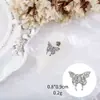 Accesorios para Arte de Uñas de Mariposa Plateada Lujo Ligero Moño Tridimensional Metal Alas de Mariposa Grande Adornos de Diamantes para Uñas Explosiones de Celebridad de Internet