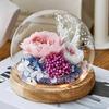 Rosa Flor Eterna com Tampa de Vidro Caixa de Presente Acabada Dia dos Namorados Casamento Presente para Namorada Ornamentos Criativos de Flor Eterna