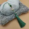 Venda Quente Transfronteiriça 8B-8 Ventilador Branco Franja de Contas 8cm Espinho Acessórios Hanfu Cheongsam Aba de Pressão Pingente para Capa de Celular