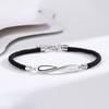 Pulsera de pareja Mobius de venta caliente para hombres y mujeres, un par de regalo de San Valentín, cuerda de mano tejida, pulsera de nicho con letras