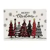 Venda Quente Transfronteiriça Jogo Americano de Mesa Isolamento Térmico para Mesa Decoração de Atmosfera de Natal Americano Floco de Neve Festival Jantar Ocidental Tapete Personalizado