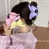 Pinza para el pelo de lazo tridimensional de algodón de diseño único, estilo princesa, pinza de tiburón grande para mujer