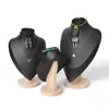 Suporte de joias de madeira para exibir colares, pingentes, brincos, anéis, pulseiras, braceletes e outros acessórios