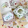 Caixa de Embalagem Mini Presente Urso de Manteiga Trevo de Quatro Folhas com Janela, Caixa Avião, Material de Embalagem para Envio de Presentes