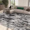 Alfombra de Sala de Estar de Lujo Ligero Estilo Nórdico, Felpudo de Suelo de Dormitorio de Peluche de Gama Alta, Alfombra Abstracta de Imitación Cachemir de Cobertura Total de Área Grande