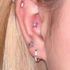 Pendientes Super Flash Planeta Cósmico con Pendientes de Planeta Cruz de Diamante Ins Nicho Exquisito Tornillo Pendientes de Circonita