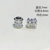 Color que se conserva, chapado en oro de 18 quilates, incrustado de circonita, plata gruesa, agujero grande, cuentas sueltas, cuentas espaciadoras, piezas espaciadoras, cristal, hecho a mano, pulsera DIY, accesorios para ensartar cuentas
