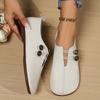 Comércio exterior Novo Fundo Macio Botão Oco Boca Rasa Sapatos Únicos Sapatos Femininos Feijão Preguiçoso Mãe Sapatos Baixos Amazon
