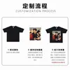 Camiseta de Algodón Puro Pesado 260g Qisheng Hombro Caído Grande Cuello Redondo Manga Corta para Hombre Verano Holgada Manga Corta Camiseta Personalizada con Logo