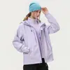 Conjunto de jaqueta 3 em 1 feminina para outono e inverno, jaqueta de montanhismo à prova de vento e à prova d'água para atividades ao ar livre, nova jaqueta masculina