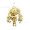 Colgante Zodiaco con Concha de Agua Dorada con Grabado, Llavero para Cadena de Teléfono Móvil Regalo, Suministro Directo del Fabricante, Soporta Logo