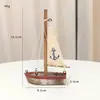 Adorno de modelo de barco de madera de velero pequeño colorido vintage transfronterizo mediterráneo decoración creativa para el hogar accesorio de fotografía