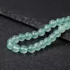 Cristal Morango Verde Natural Fio Longo Contas Soltas Materiais para Pulseira DIY Joias Contas Redondas Contas Verde Menta Fresca