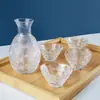 Producto Patentado Xiangyun Copa de Vino Pequeña Estilo Japonés, Jarra Pequeña de Vidrio con Patrón Martillado, Serie Sake