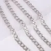 Cadena de Aluminio Plana Grande Bolso Cinturón de Cadena para Mujer Bolso Cruzado Cadena de Repuesto Accesorios Cadena DIY Cadena Decorativa para Discoteca Cadena Colgante Cadena con Botón NK