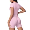 Conjunto de yoga de dos piezas, de punto sin costuras, color liso, transpirable y de manga larga, para deportes, running y fitness, de origen europeo y americano
