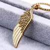 Colgante de Pluma de Acero de Titanio de Moda Europeo y Americano Colgante de Ala de Acero Inoxidable Colgante Punk Aceitado de Acero de Titanio Venta Directa de Fábrica