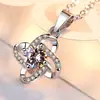 Xiaohongshu Kuaishou Douyin Influenciador Live Colar Banhado a Prata Pedra de Alto Carbono Diamante Quadrado Gota Pera Formato Pingente Feminino Atacado
