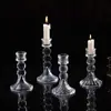 Candelabro de Vidrio de Columna Romana Europea Mesa de Comedor Cena Romántica a la Luz de las Velas Atmósfera Romántica Candelabro Transparente Artesanías Adornos