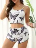 2025 Nuevo Amazon Aliexpress Conjunto de Dos Piezas Mariposa Sexy para Casa para Mujer con Tirantes Estampados, Casual y Adecuado para Vestir por Fuera