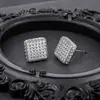 Brincos Quadrados e Redondos de Zircônia Simples para Homens, Brincos Versáteis da Moda com Personalidade de Nicho para Mulheres, Acessórios de Luxo Leve da Moda