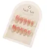 Set de 30 Piezas de Uñas Portátiles de Fabricante de Yiwu al por Mayor Procesamiento Personalizado Uñas Hechas a Mano Uñas Pre-Hechas Color Base Pulverizado Piezas de Uñas