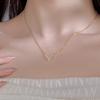 Collar de Plata S925 Bajo el Árbol Banyan Lujo Ligero en Forma de V Diamante Perla para Mujer Sensación de Alta Gama Elegante Francés Nuevo Moderno Cadena para Clavícula
