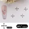 Nova Joia Garfo Cruzado para Nail Art Estilo Punk Escuro Liga de Metal Retrô Cruz X-Ring Acessórios para Unhas