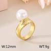 Anillo de Pétalos Joyería Rueda de Tarjetas Personalizado Lujo Ligero Diseño de Moda Geométrico Chapado en Oro de 18K Anillo de Acero de Titanio Dorado