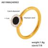 Anillo romano de concha de mar blanca transfronteriza nueva de Europa y Estados Unidos, acero de titanio chapado en oro real 18, anillo liso y liso, anillo de comida, anillo de cola, pulsera