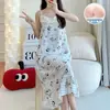 Camisola Cami de Algodão Nuvem para Mulheres, Verão, com Bojos Fixos, Doce Desenho Animado Casual Feminino Roupa de Casa, Pode Ser Usada Fora