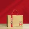 Bolsa de Lona Impermeable Engrosada con Logo Personalizado Bolso Promocional para Reunión Anual Estilo Chino Gran Capacidad Bolsa de Lona
