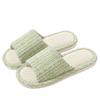 Novas Pantufas Estilo Chanel de Linho Japonês para Casal Primavera e Outono para Interior Silenciosas Antiderrapantes Pantufas de Algodão e Linho Japonês para Mulheres Primavera e Verão