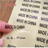 Etiqueta de fabricación madeinchina etiqueta autoadhesiva transparente etiqueta de origen identificador de marca de cartón punto redondo Lei De Zhu