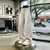 Pantalones de chándal bordados Husu de hilo blanco y gris para hombre, diseño de otoño, pantalones de pierna ancha curvada, pantalones largos deportivos y casuales de pierna recta