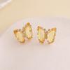 Pendientes de Mariposa Multicolor de Plata 925 con Pasador Europeo y Americano, Pendientes Personalizados, Pendientes de Moda Elegantes E401