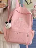 Mochila Refrescante Azul Céu Claro com Estampado de Estrelas para Viagem, Adequada para Alunos do Ensino Fundamental e Médio, Meninas Doces, Aula, Biblioteca e Uso para Estudo