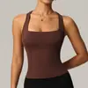 Camiseta de yoga estilo Lulu para mujer, diseño de espalda cruzada, sin costuras y ajustada, adecuada para correr al aire libre y fitness