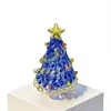 Árbol de Navidad de Vidrio Hecho a Mano Zibo de 6.5 cm Adornos Brillantes para Escritorio Regalo Diario Lindo Regalo Vidriero